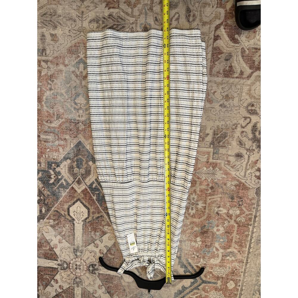 LOFT NWT White/Black/Gold Dot Stripe Knit Dress – Size Medium, MSRP $70 - Picture 4 of 10